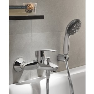 Смеситель для ванны Grohe Eurosmart New с душевым гарнитуром, хром (33300002, 27853001)