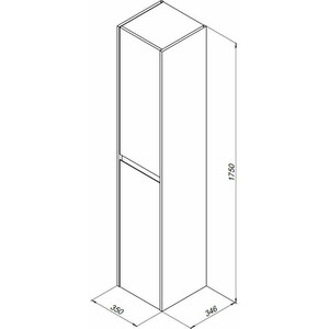 Пенал Aquanet Nova Lite 35 белый глянец (242266)