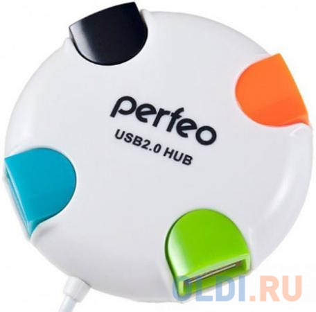 Концентратор USB Perfeo PF-VI-H020 белый 4 x USB 2.0 белый