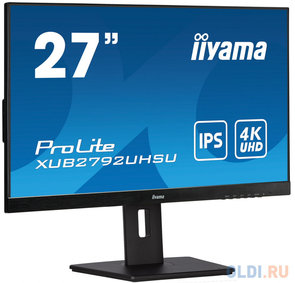 Монитор Iiyama 27" XUB2792UHSU-B5 черный IPS LED 16:9 DVI HDMI M/M матовая HAS Piv 350cd 178гр/178гр 3840x2160 60Hz DP 4K USB 6.7кг в Москвe