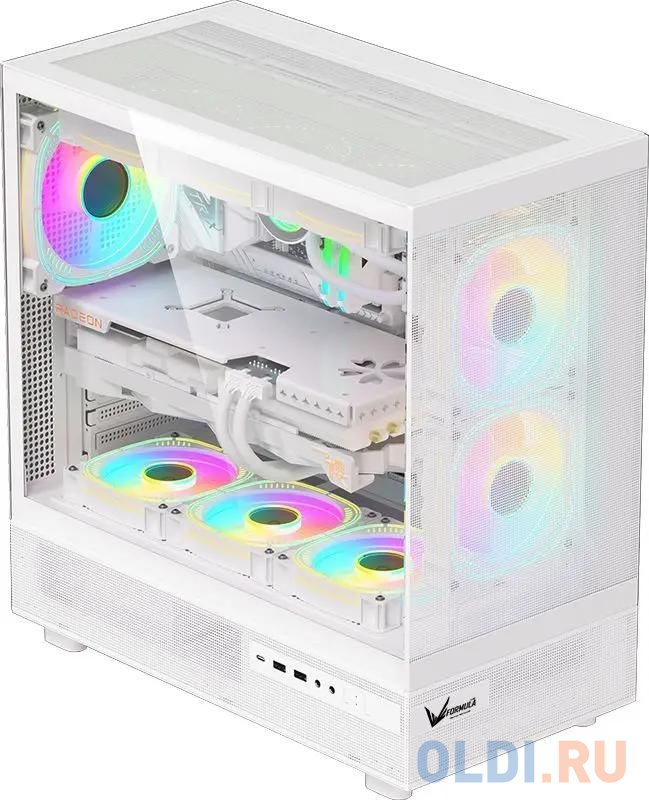 Корпус Formula Crystal Z8 белый без БП ATX 9x120mm 7x140mm 1xUSB2.0 1xUSB3.0 1xUSB3.1 audio bott PSU в Москвe