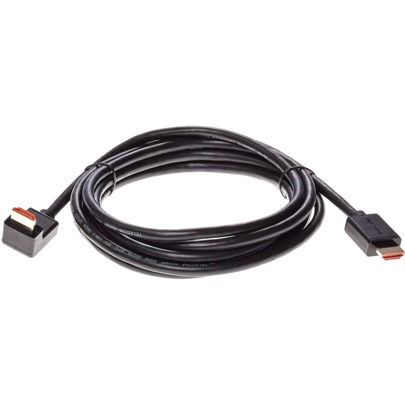 Кабель HDMI(19M)-HDMI(19M) угловой v2.0, ферритовый фильтр, 3 м, черный Telecom (TCG225-3M)