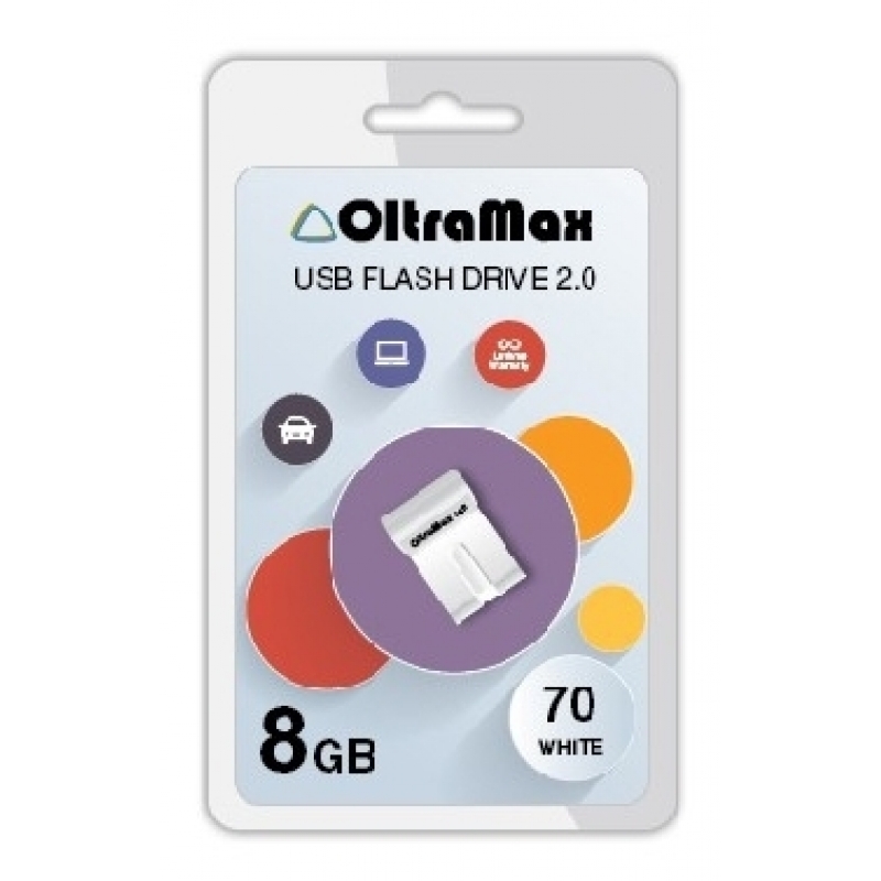 Флешка 8Gb USB 2.0 OltraMax 70, белый (OM-8GB-70-White)