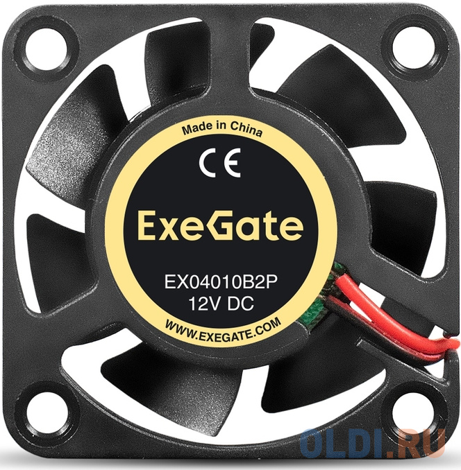 Вентилятор 12В DC ExeGate EX04010B2P (40x40x10 мм, 2-Ball (двойной шарикоподшипник), 2pin, 5500RPM, 26dBA)