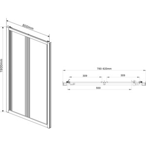 Душевая дверь Vincea Garda VDB-1G 80x190 прозрачная, хром (VDB-1G800CL) в Москвe