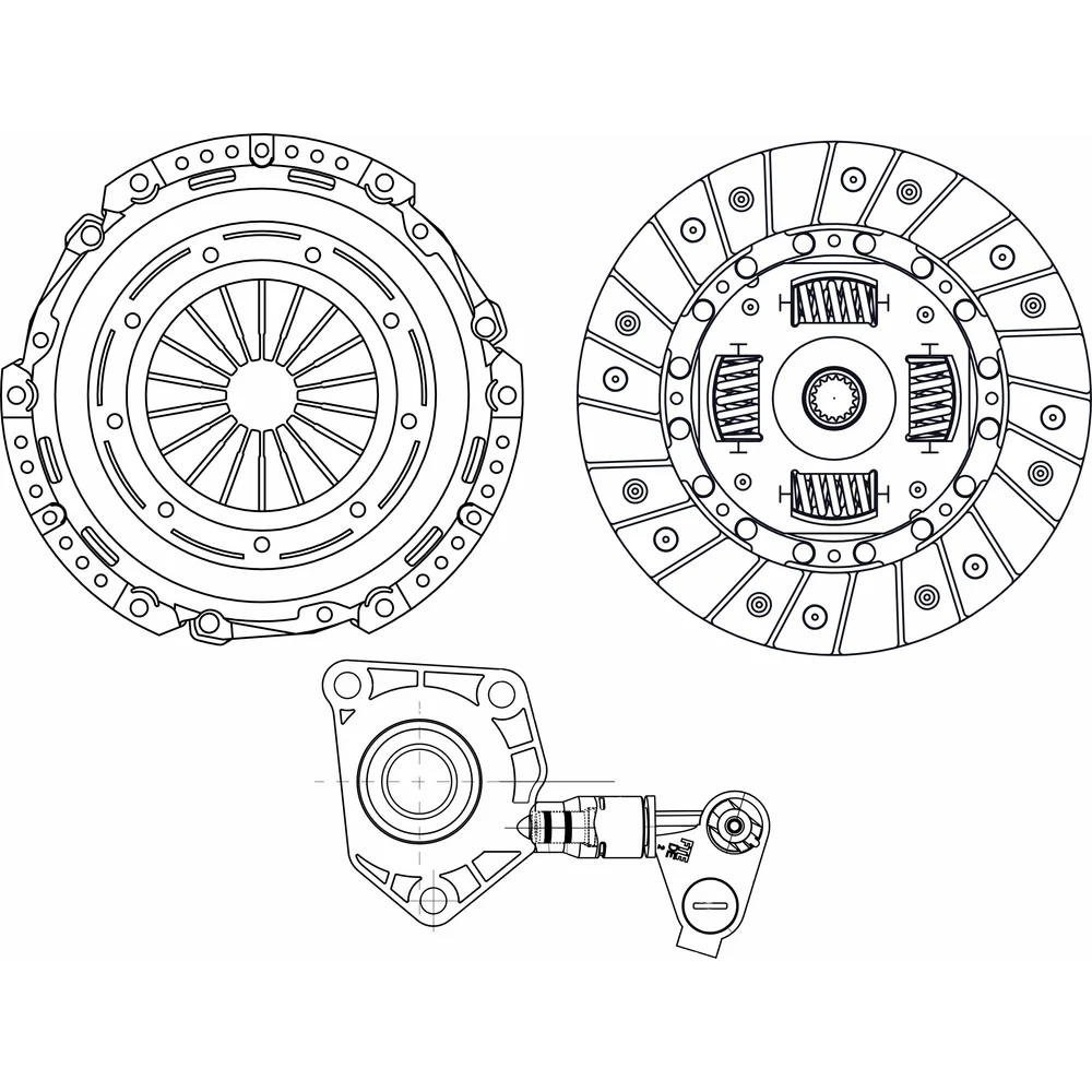 Комплект сцепления для Ford Focus III (11-) 1.6i/ Mondeo IV (07-) 1.6i TRIALLI