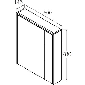 Зеркальный шкаф Roca Ronda 60 антрацит (ZRU9302968)