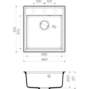 Кухонная мойка Omoikiri Daisen 46 DC темный шоколад (4993613)