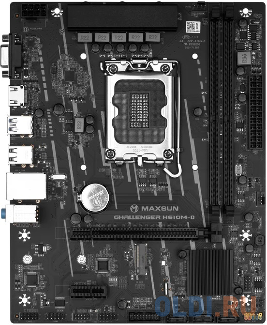 Материнская плата MB Maxsun &lt;MS-Challenger H610M-D&gt; LGA1700 &lt;H610&gt; 1*PCIEx16, 1*PCIEx1, 1*M.2 , 3*SATA3, VGA+HDMI+DP, mATX, 2*DDR4