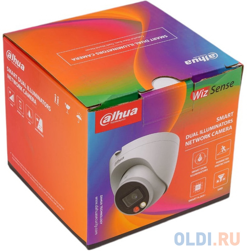 DAHUA DH-IPC-HDW2249TP-S-LED-0280B Уличная турельная IP-видеокамера Full-color с ИИ 2Мп, 1/2.8” CMOS, объектив 2.8мм, видеоаналитика, LED-подсветка до в Москвe