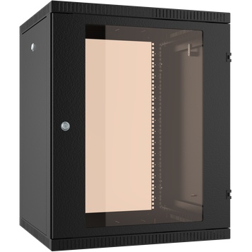 Шкаф телекоммуникационный настенный 12U 600x520 мм, стекло, черный, разборный, C3 Solutions WALLBOX 12-65 B (NT084558)