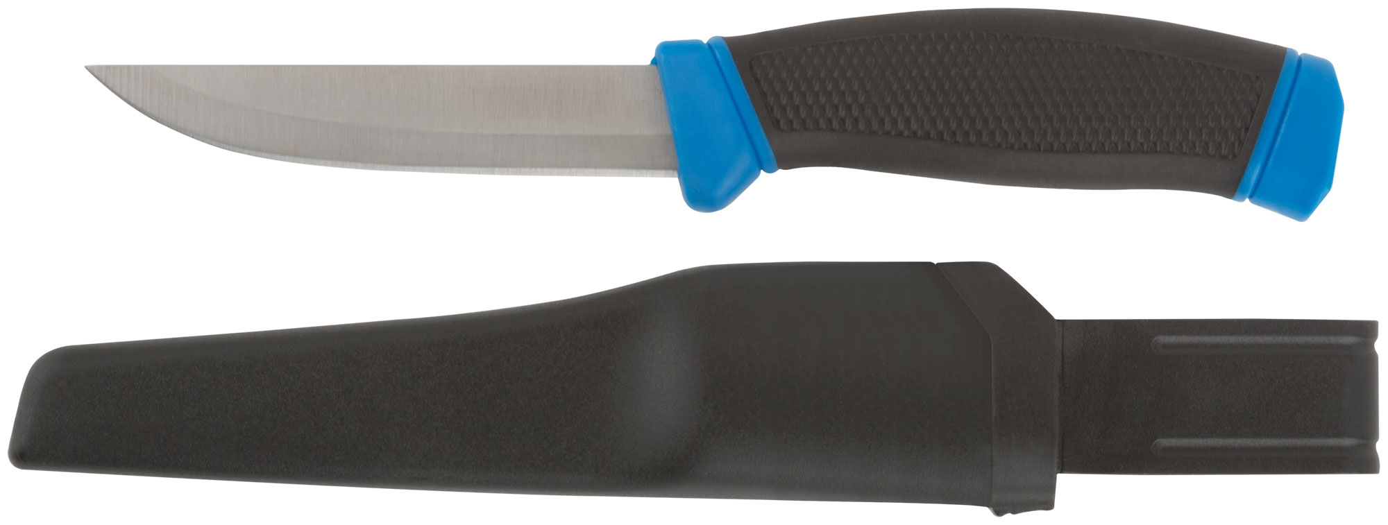Нож строительный MOS нержавеющая сталь, прорезиненная ручка, лезвие 100 мм 10610М