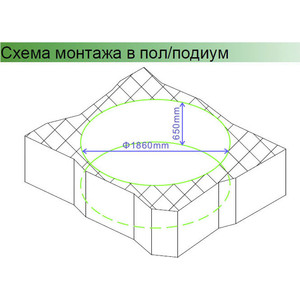 Акриловая ванна Gemy 190x190 с гидромассажем (G9090 K) в Москвe