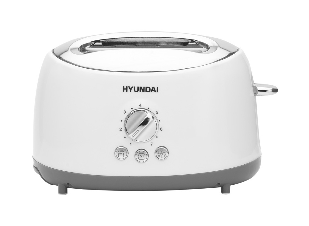 Тостер HYUNDAI HYT-8003 700Вт, подогрев, размораживание, белый/серый (1211565)