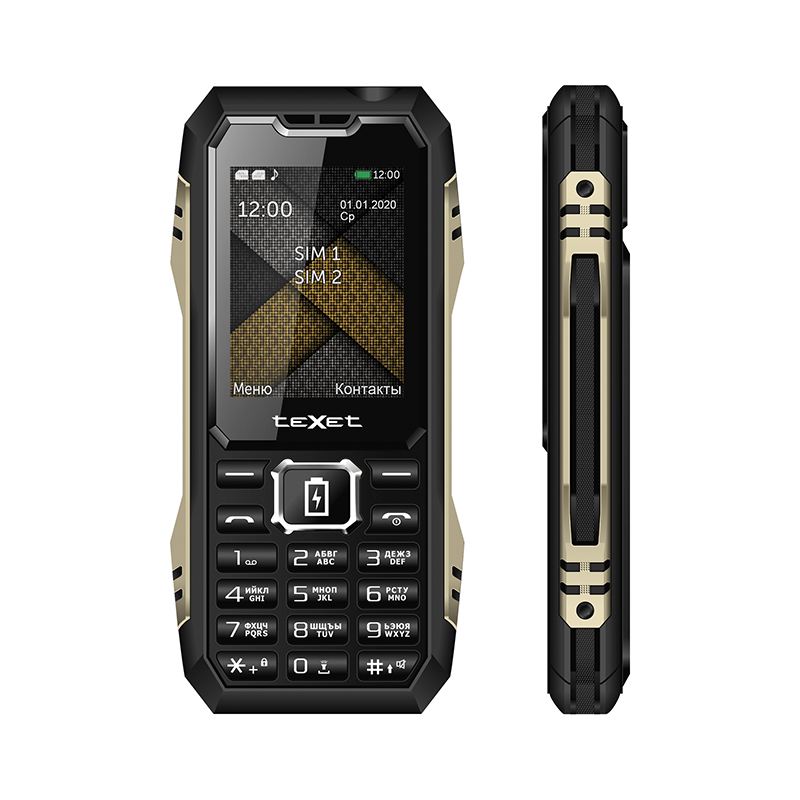 Мобильный телефон teXet TM-D428, 2.4" 320x240 TFT, BT, 2-Sim, 4000 мА·ч, micro-USB, черный/золотистый