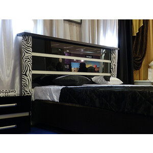 Кровать Мэри Сан-Ремо СР-05ПМ 1600х2000 с подъёмным механизмом, венге цаво/чёрный глянец