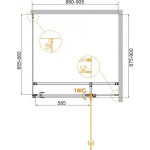 Душевой уголок Cezares Valvola A-1 90x90 прозрачный, хром (VALVOLA-A-1-90-C-Cr)