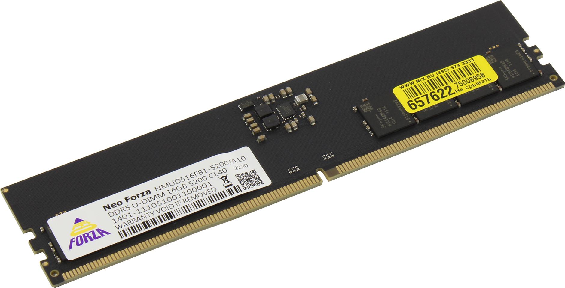 Память DDR5 DIMM 16Gb, 5200MHz, CL40, 1.1 В, Neo Forza (NMUD516F81-5200JA10) Retail