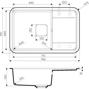 Кухонная мойка Omoikiri Tasogare 78 BL черная (4993750) в Москвe