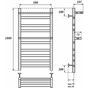 Полотенцесушитель электрический Point Артемида П8 500x1000 c полкой, хром (PN14150PE) в Москвe