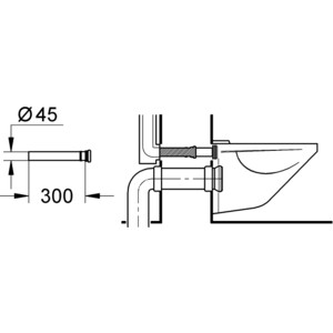 Удлинение смывной трубы Grohe 300 мм (37105K00) в Москвe