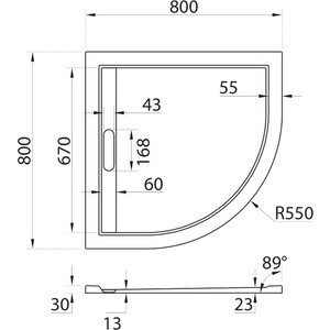 Душевой поддон Cezares Tray AS-R 80х80 с сифоном