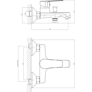 Смеситель для ванны Orange Loop с душем (M26-100cr)