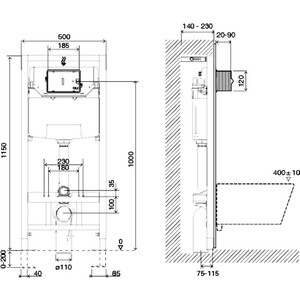 Инсталляция для унитаза OLI 120 Eco Sanitarblock с клавишей Slim хром матовый (879236, 659046) в Москвe