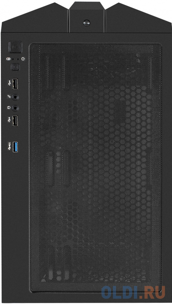Корпус Miditower ExeGate EVO-9205 (ATX, без БП, с окном, 1*USB+1*USB3.0, аудио, 3 вент. 12см с RGB подсветкой)