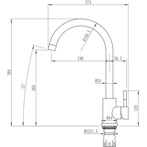 Смеситель для кухни Mixline ML-GS15 (342) графит (4610211000247)