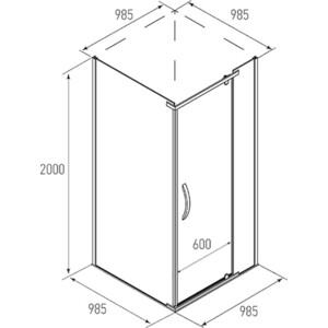 Душевой уголок Alex Baitler 100x100 с душем Lemark Tropic, тонированный, хром (AB 244-100)