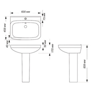 Раковина Sanita luxe Next 60х45 (WB.PD/Next/60-C/WHT.G/S1) в Москвe