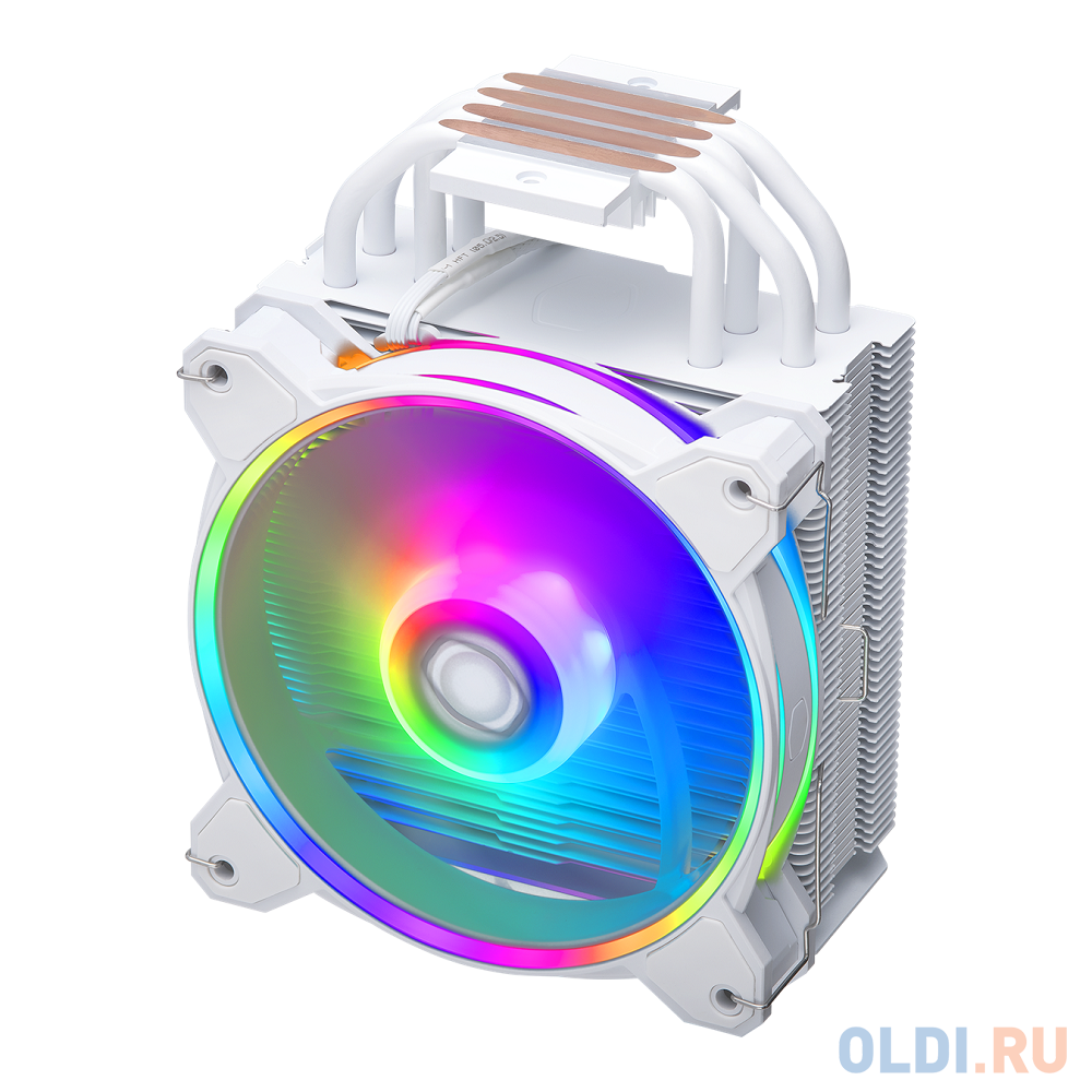 Кулер для процессора/ Cooler Master Hyper 212 Halo White (150W, 4-pin, 154mm, tower, Al/Cu, fans: 1x120mm/51.88CFM/27dBA/2050rpm, White, 1700/1200/115