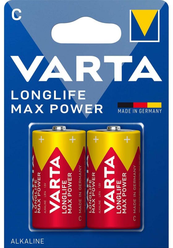 Батарея Varta LONGLIFE MAX POWER, C (R14/LR14), 1.5V, 2 шт. (4714101402)