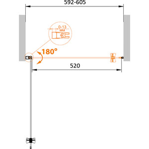 Душевая дверь Cezares Eco B-1 60x190 рифленая Punto, хром (ECO-O-B-1-60-P-Cr)