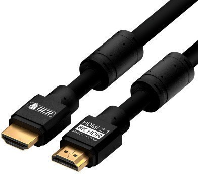 Кабель HDMI(19M)-HDMI(19M) v2.1 4K, 8K, экранированный, ферритовый фильтр, 50 см, черный Greenconnect GCR-53658 (GCR-53658)