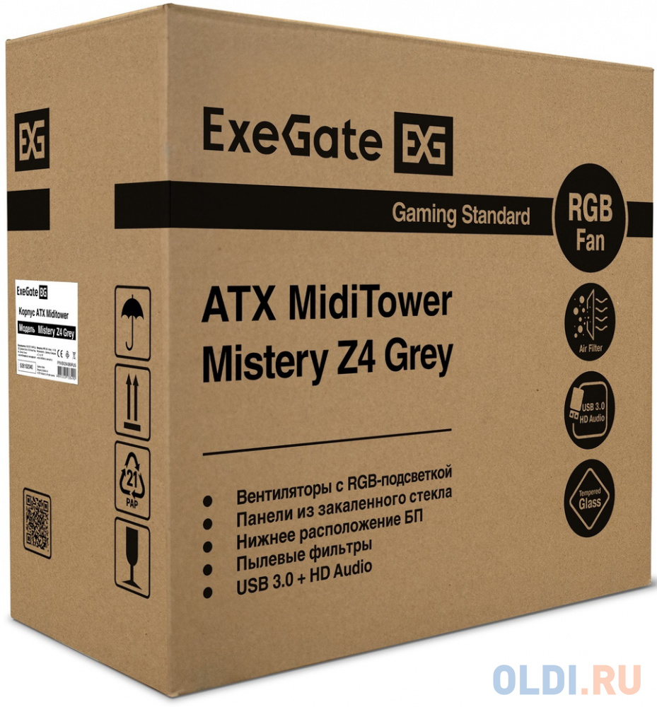 Корпус ATX Exegate Mistery Z4-NPX600 600 Вт серый в Москвe