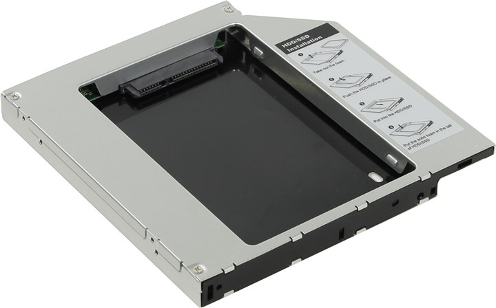 Салазки адаптер (шасси) AgeStar ISMR2S, для установки SATA 2.5" в IDE отсек оптического привода ноутбука (Optibay)