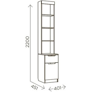 Стеллаж Комфорт - S Илия М5 Дуб ирландский /Амаретти (ML876881386)