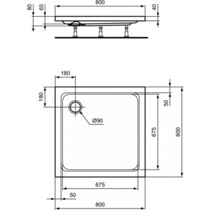 Душевой поддон Ideal Standard Hotline 80х80 (K276601) в Москвe