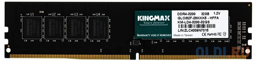 Память DDR4 32Gb 3200MHz Kingmax KM-LD4-3200-32GS RTL PC4-25600 CL22 DIMM 288-pin 1.2В Ret в Москвe