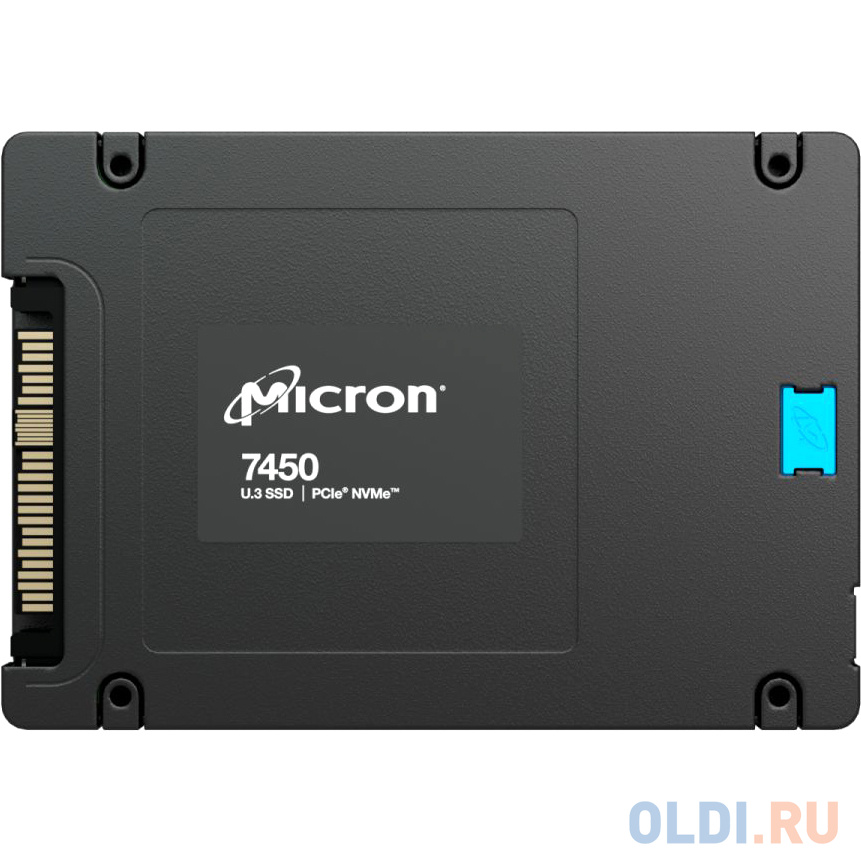 Micron SSD 7450 MAX, 1600GB, U.3(2.5" 15mm), NVMe, PCIe 4.0 x4, 3D TLC, R/W 6800/2700MB/s, IOPs 800 000/250 000, TBW 8700, DWPD 3 (12 мес.) в Москвe