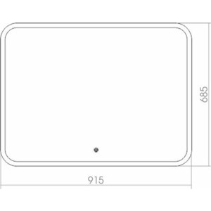 Зеркало Mixline Стив 70х68 с подсветкой, сенсор (4620001986644)