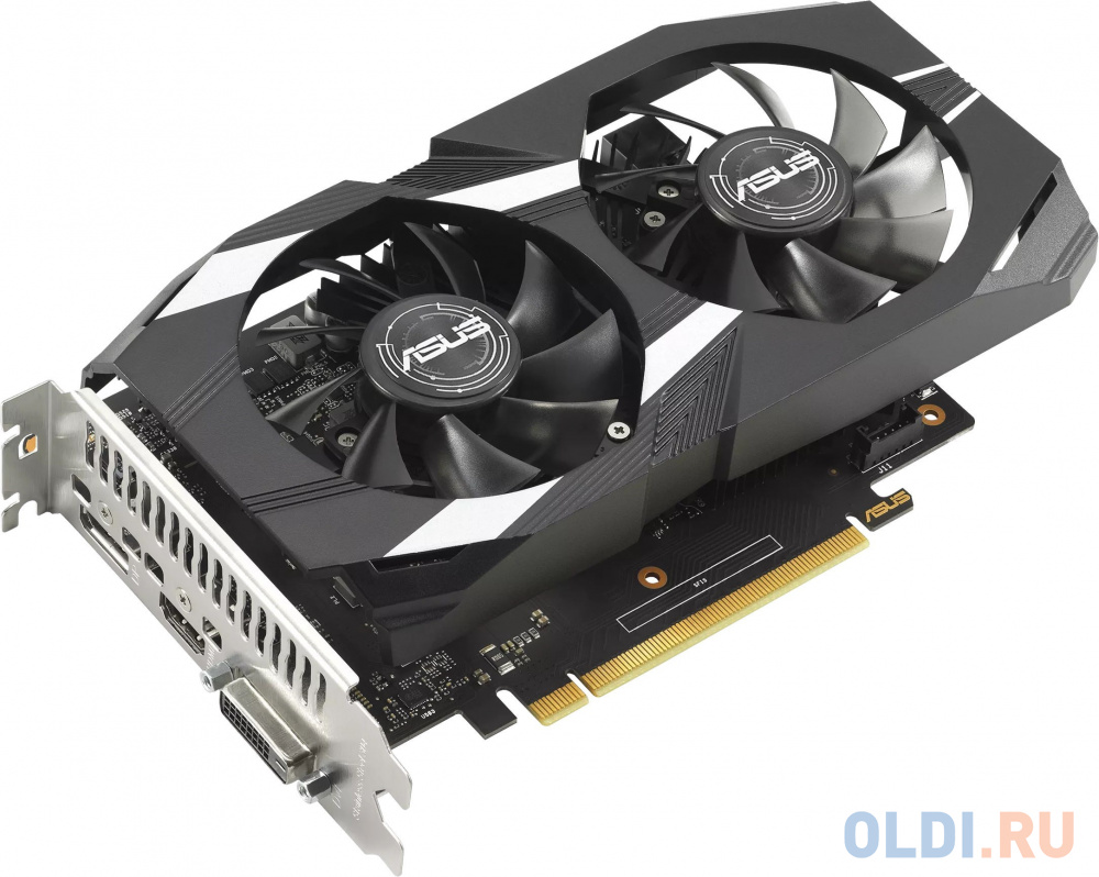 Видеокарта Asus PCI-E DUAL-GTX1650-O4GD6-P-V2 NVIDIA GeForce GTX 1650 4096Mb 128 GDDR6 1620/12000 DVIx1 HDMIx1 DPx1 HDCP Ret