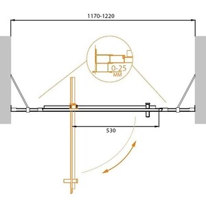 Душевая дверь Cezares Molveno BA-12 120x190 прозрачная, хром (Molveno BA-12-BA-12-80+40-C-Cr-IV) в Москвe