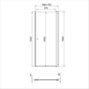 Душевая дверь Triton Уно 70х185 хром, прозрачная (Щ0000036860)