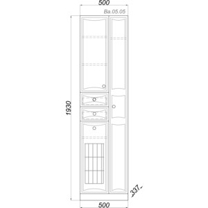 Пенал Aqwella Барселона 50x193 с корзиной, белый (Ba.05.05) в Москвe