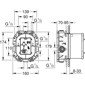 Термостат для душа Grohe Atrio Jota с механизмом (19398000, 35500000)