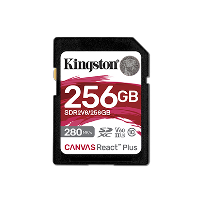 Карта памяти 256Gb SDXC Kingston Canvas React Plus Class 10 UHS-II U3 V60 (SDR2V6/256GB) в Москвe