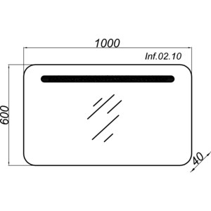 Зеркало Aqwella Инфинити 100x60 с подсветкой (Inf.02.10)
